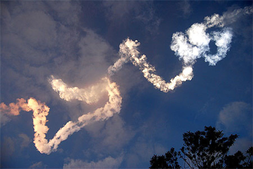 Signature du passage d'Ariane dans le ciel guyanais