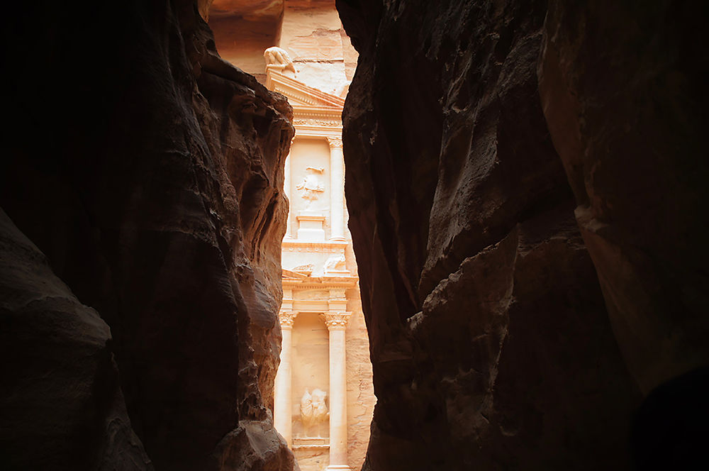 Le siq, à Pétra, Jordanie