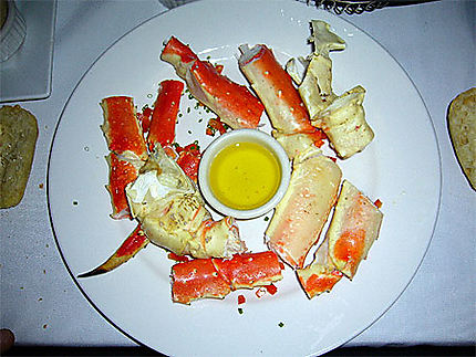 Crabe géant d'Alaska au menu