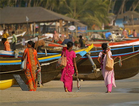 Femmes indiennes sur la plage de Palolem 