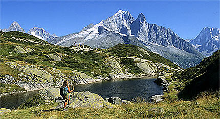 L'aiguille Verte et les Drus, massif du Mont-Blanc