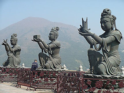 Statues au monastère de Po Lin