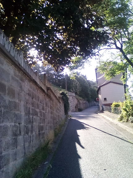 Le long du mur, rue Saint-Chapelle, Saint-Étienne