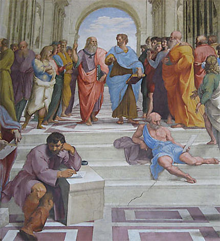 Raphaël - L'Ecole d'Athènes, détail, (Vatican, Chambre de la Signature)