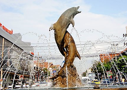 la jolie fontaine des dauphins