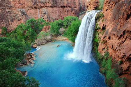 Havasu Falls en fin d'après midi Havasu Falls en fin d'après midi