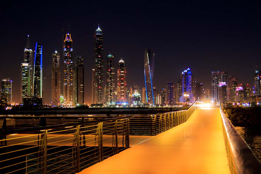 Vue sur les immeubles de la  Marina Villes Nuit  Duba  