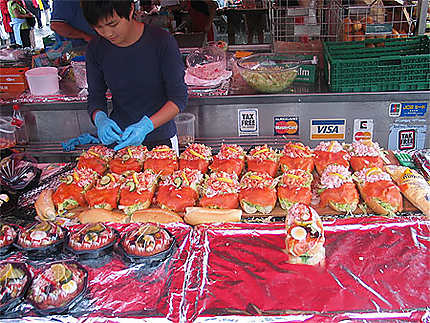 Sandwiches au saumon (Marché de Bergen)