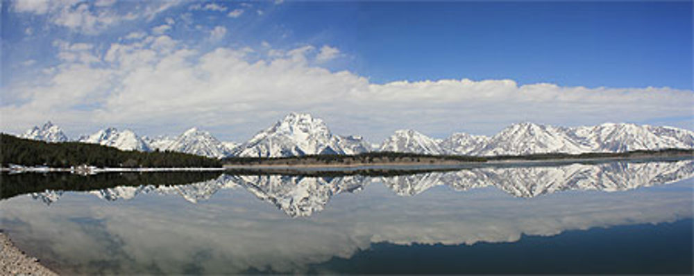 Reflets de la chaîne des Grands Tetons sur Jackson Lake