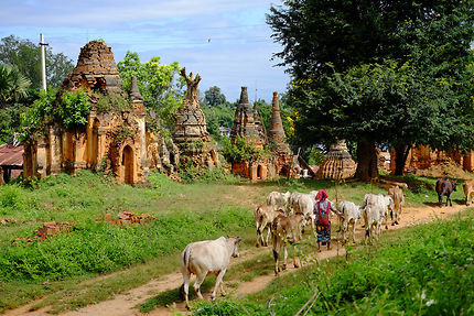 Les pagodes du site In Dein, Birmanie