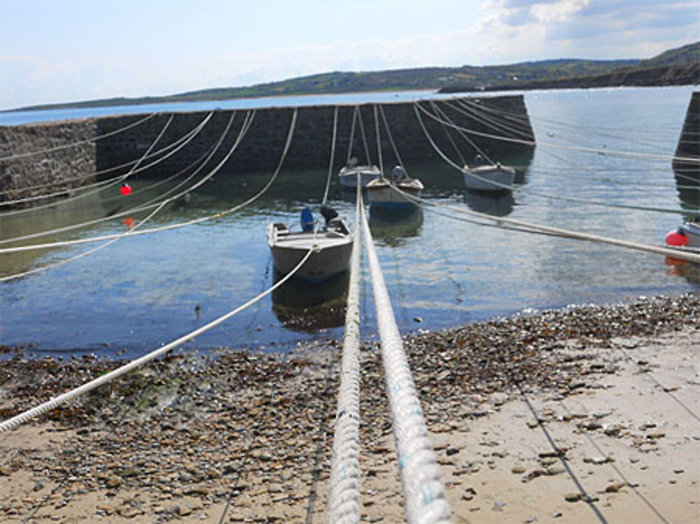 Cordage tendu sur port racine