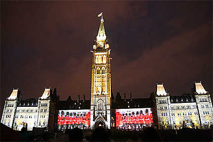 Son et lumière au Parlement canadien