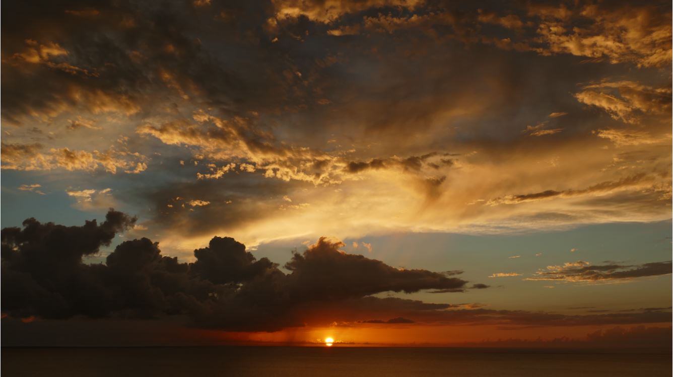 Coucher de soleil sur la mer des Caraïbes