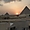 Coucher de soleil sur les Pyramides de Guizèh