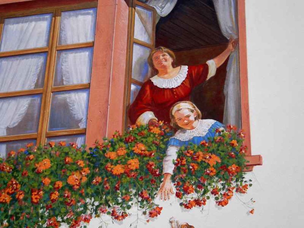 Façade en trompe l'oeil à Rudesheim sur le Rhin