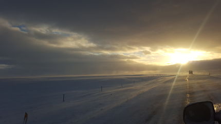 Soleil de janvier à Borganes, Islande