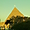 Lever de soleil sur une pyramide de Guizèh