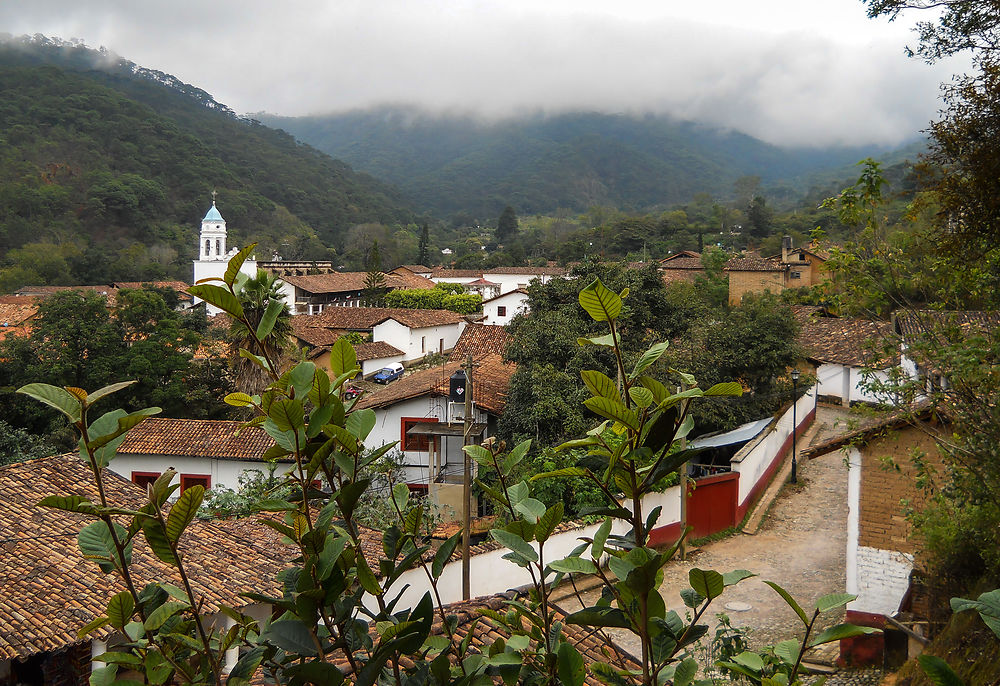 Le village sous la brume