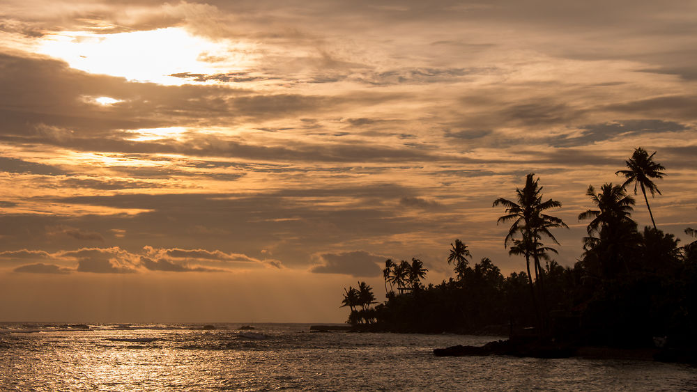 Coucher de soleil à Polhena