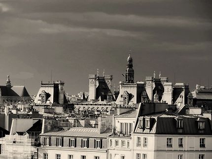 Vue sur les toits de l'hôtel de ville de Paris 