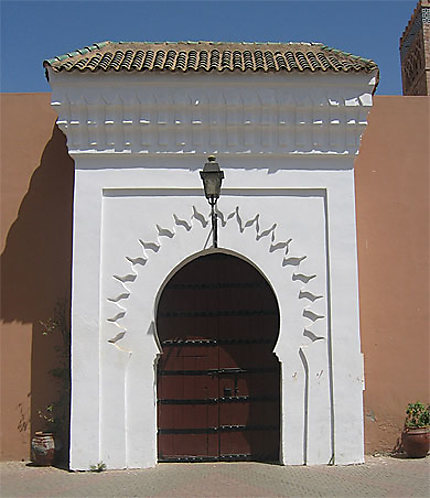 Marrakech, La grande Mosquée et la Koutoubia.