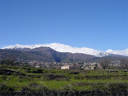 Zafferana et l'Etna en hiver