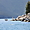 Pélicans effrayés au lac de Prespa