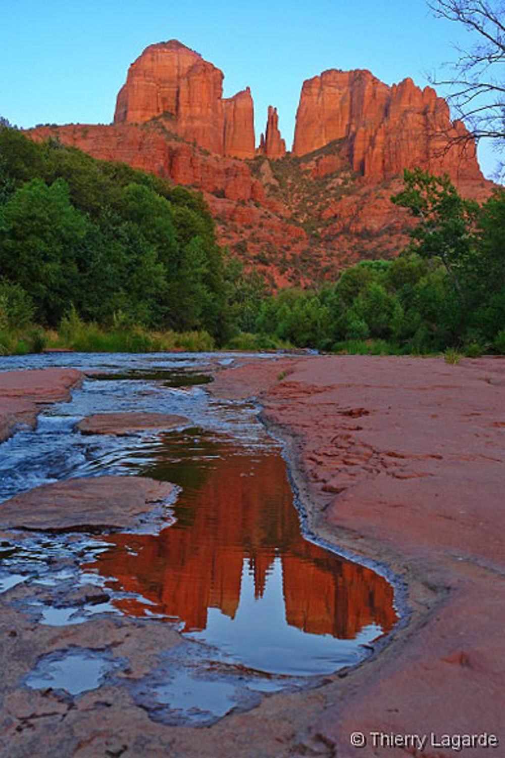 Red rock crescent moon