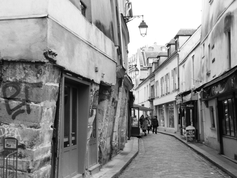 Très Vieille Rue De Paris Noir Et Blanc 5ème Arrondissement Paris