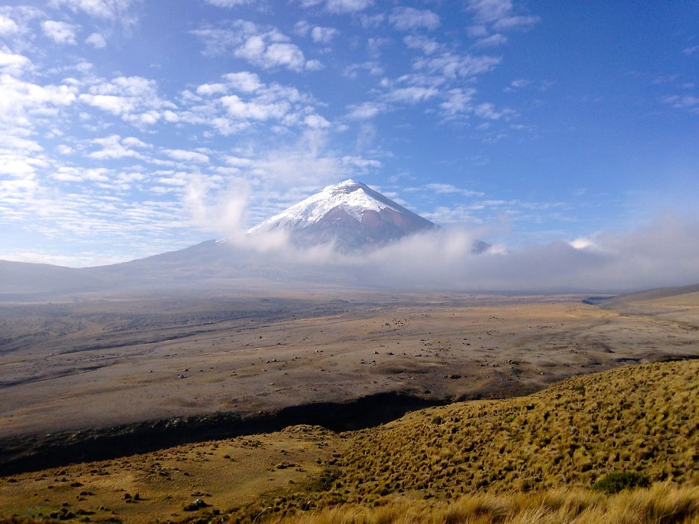 Vue du Cotopaxi au lever du jour