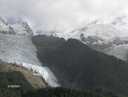 Glacier du Mont-Blanc, dans la brume