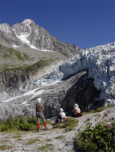 Front du glacier d'Argentière, Massif du Mont-Blanc Front du glacier d'Argentière, Massif du Mont-Blanc