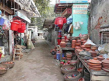Rue d'un petit village près de Jessore