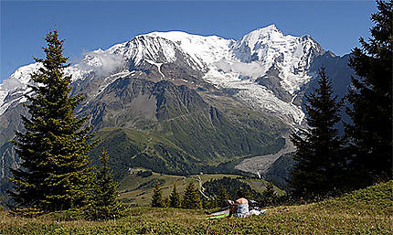 Massif du Mont-Blanc vu depuis le Prarion