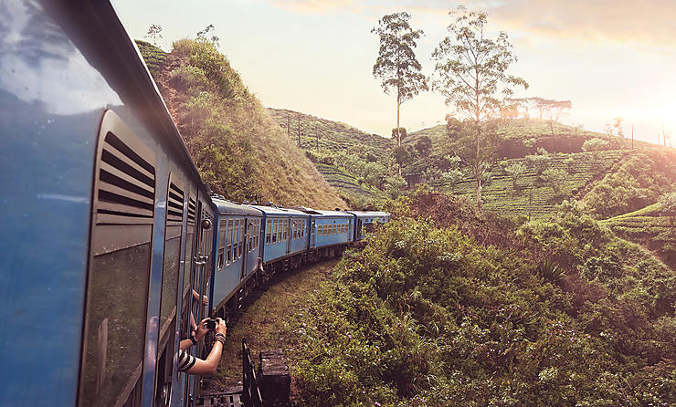 En train au Sri Lanka