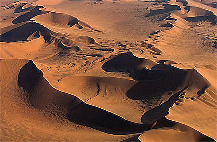 Le désert du Namib vu du ciel