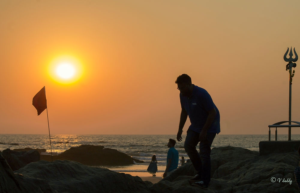 Dance at sunset, Vagator Beach