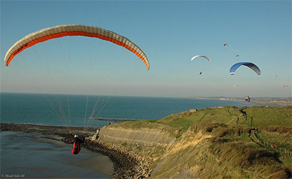 Côte d'Opale à la hauteur de Wimereux, vu en Parapente