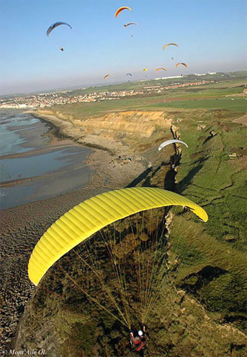 Côte d'Opale à la hauteur de Wimereux, vu en Parapente