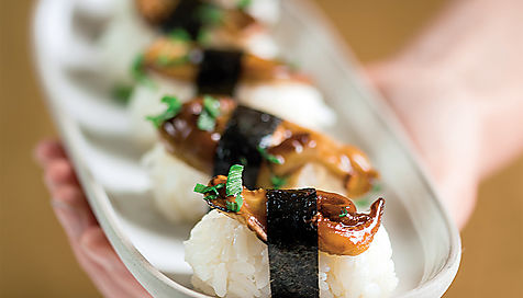 Recette de sushis de shiitakes laqués
