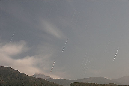 Pluie d'étoiles filantes en Himalaya