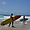 Surfeurs sur la Golden Coast en Australie