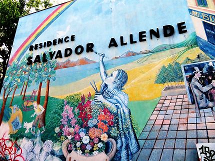 Fresque Salvador Allende à Aubervilliers