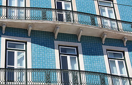 Façade de maison en azulejos