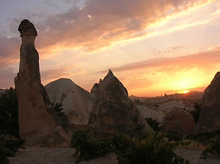 Coucher de soleil en Cappadoce