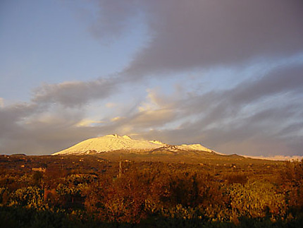 l'Etna au coucher de soleil
