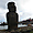 Moai devant le port