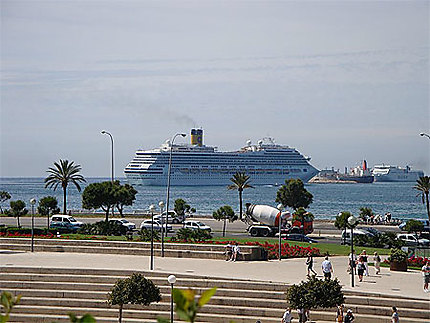 Arrivée d'un paquebot de croisière dans le port de Palma
