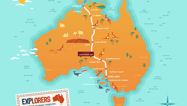 Itin&eacute;raires le long de l'Explorers Way 