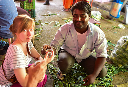 Masala tea généreusement offert aux visiteurs